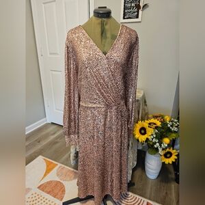 Elegant Sequin Wrap Dress